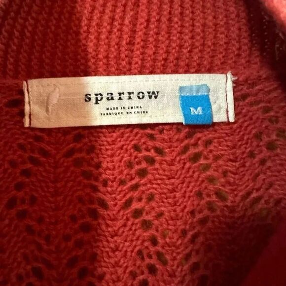 Anthropologie Sparrow Pointelle Knit Lambswool Angora Cardigan Size M - Picture 4 of 5